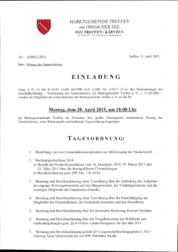 Einladung - Marktgemeinde Treffen