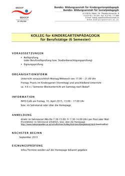 Informationsblatt zur Ausbildung + Stundentafel