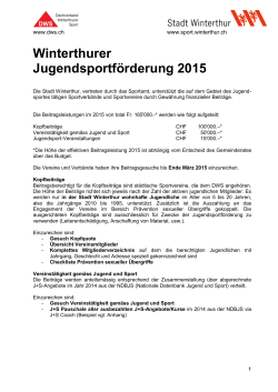 Winterthurer Jugendsportförderung 2015
