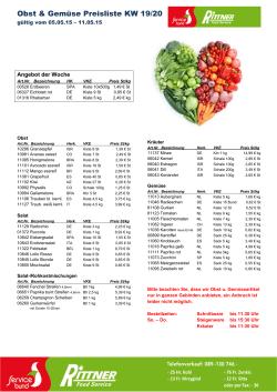 Obst & Gemüse - bei Rittner Food Service!