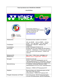 Yonex Cup Uetersen vom 17.08.2015 bis 19.08.2015