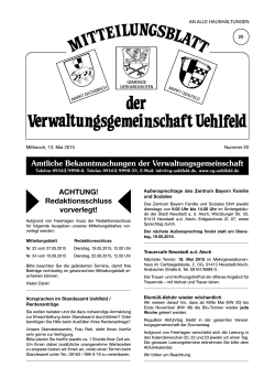 KW 20-2015 - Verwaltungsgemeinschaft Uehlfeld
