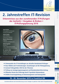 2. Jahrestreffen IT-Revision - Finanz Colloquium Heidelberg