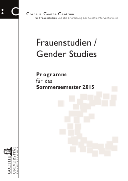 Lehrveranstaltungen - Cornelia Goethe Centrum für Frauenstudien