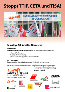 Stoppt TTIP, CETA und TiSA!