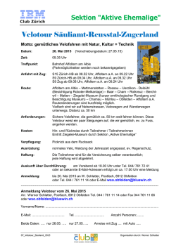 Velotour Säuliamt-Reusstal-Zugerland