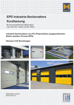EPD Industrie-Sectionaltore aus PU (Polyurethan)