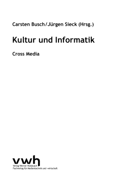 Kultur und Informatik - vwh Verlag Werner Hülsbusch