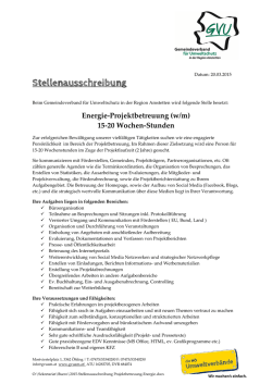 2015-Stellenausschreibung Projektbetreuung
