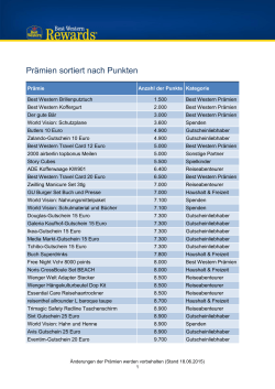 Prämien sortiert nach Punkten