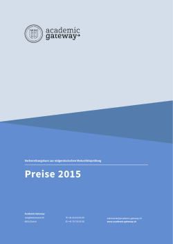 Preise 2015 - Academic Gateway