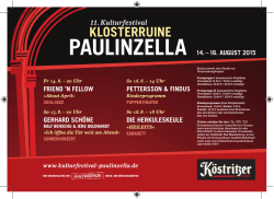 Banner - Kulturfestival Klosterruine Paulinzella