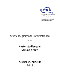 Studienbegleitende Informationen (Stand: 09.04.2015)