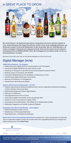 Digital Manager (m/w) A GREAT PLACE TO GROW