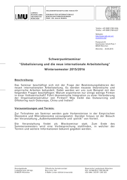 Globalisierung und die neue internationale Arbeitsteilung