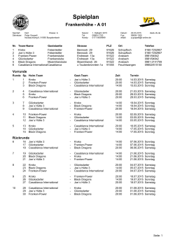 Alle Spielpläne der Saison 1-2015 - T