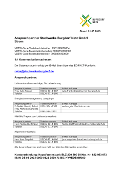 Kontaktdatenblatt Stromnetz - Stadtwerke Burgdorf Netz GmbH