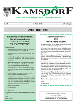 Amtsblatt, Monat April 2015