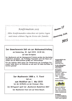 Mitteilungsblatt Nr. 17 vom 23.04.2015