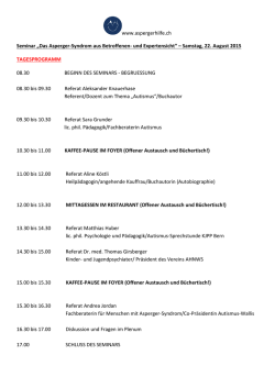 Seminar Das AS aus Betroffenen- und Expertensicht - asperger