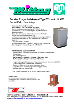 Forster Etagenheizkessel Typ ETH oA 14 kW Serie 08-2