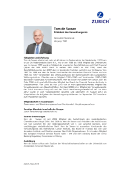 Tom de Swaan | Vizepräsident des Verwaltungsrats | Zurich