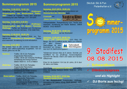 Sommerprogramm 2015