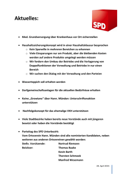 Aktuelles: - SPD-Ortsverein Hann. Münden