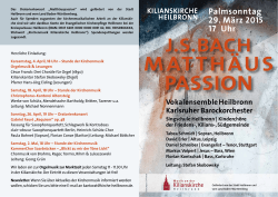 MATTHÄUS PASSION - Musik an der Kilianskirche Heilbronn