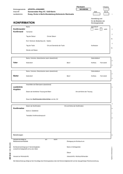 Formular Konfirmation - Ev. Apostel-Johannes
