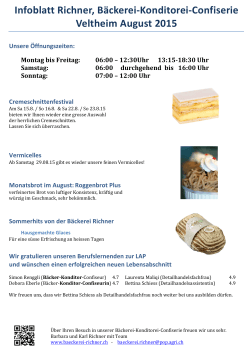 Infoblatt Richner, Bäckerei-‐Konditorei