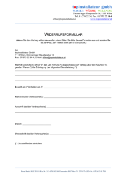 Widerrufsformular - Topinstallateur GmbH