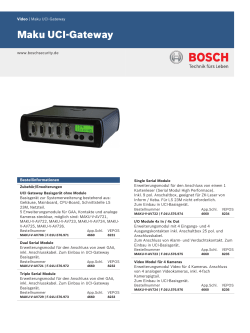 Maku UCI-Gateway - Bosch Security Systems