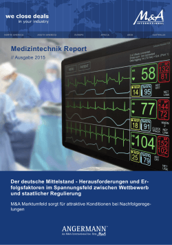 Branchenreport: Medizintechnik - Angermann M&A International