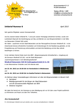 April 2015 - Bürgerenergiewerke Schnaittachtal und Umgebung eG