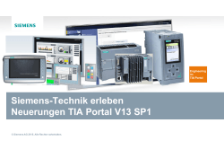 Siemens-Technik erleben Neuerungen TIA Portal V13
