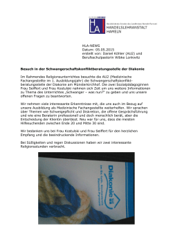 HLA-NEWS Datum: 05.05.2015 erstellt von: Daniel K&ouml;hler (AU2
