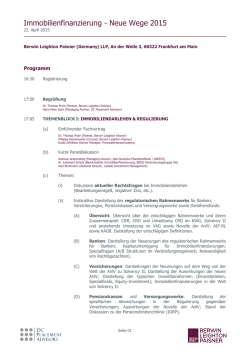 Immobilienfinanzierung - Neue Wege 2015