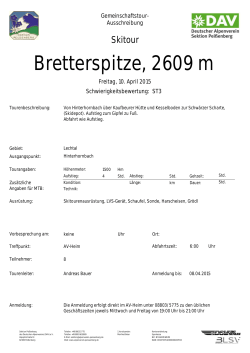 Bretterspitze, 2609 m - Deutscher Alpenverein Sektion Peissenberg