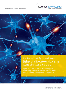 Invitation 4rd Symposium on Behavioral Neurology Lucerne: Central