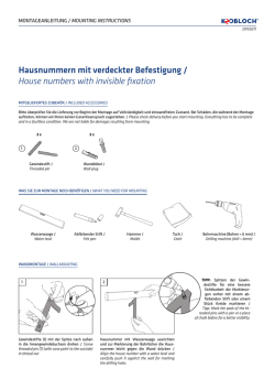 Hausnummern mit verdeckter Befestigung / House numbers with