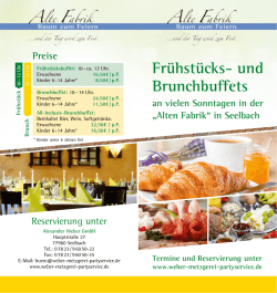 Infoflyer Brunch - Metzgerei & Partyservice Weber