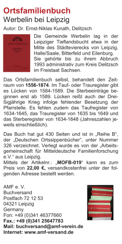 Faltblatt zu MOFB Werbelin & Nordsachsen und östliches Thüringen