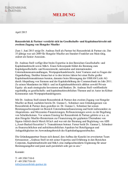 meldung - Renzenbrink & Partner