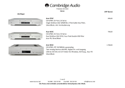 Cambridge Audio Stereo Preisliste 03/2015