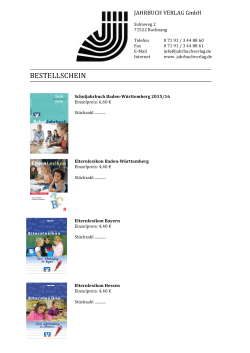 Faxbestellschein - Jahrbuch Verlag GmbH