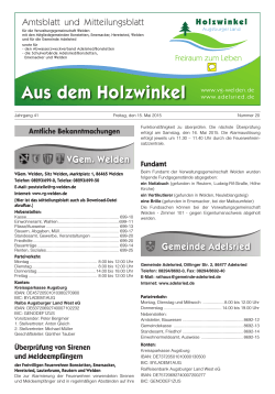 Holzwinkel 20/2015 - Verwaltungsgemeinschaft Welden