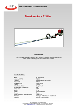 Benzinmotor - Rüttler - BTS Betontechnik Schumacher GmbH