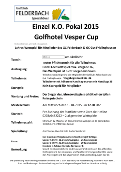 Golfhotel Vesper Cup - Golfclub Felderbach eV