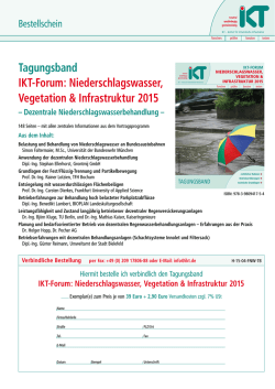 Tagungsband IKT-Forum: Niederschlagswasser, Vegetation